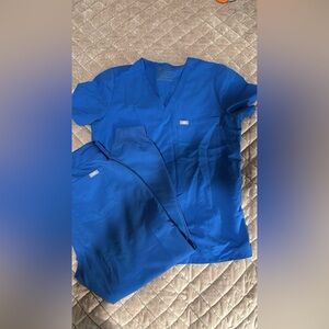 Figs Royal Blue Scrub Set